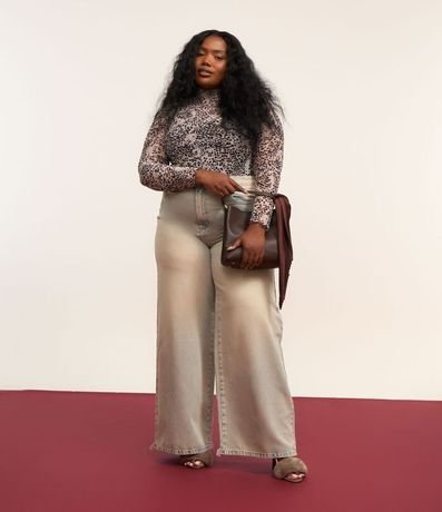 Blusa en Tul Animal Print con Bordes Ondulaos Curve & Plus Size 2