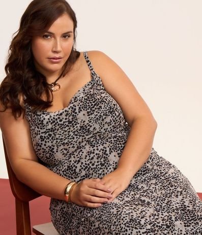 Vestido en Tule con Estampa Animal Print Curve & Plus Size