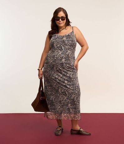 Vestido en Tule con Estampa Animal Print Curve & Plus Size 2