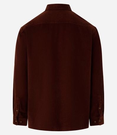 Camisa Regular en Algodón con Textura Cotelê y Bolsos 6