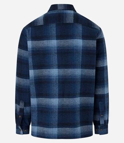 Camisa Regular en Algodón de Cuadros con Bolsillo y Manga Larga 6