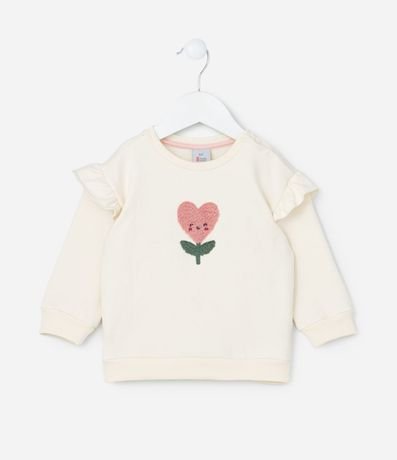 Buzo Infantil calentito con Bordado de Tulipa - Talle 0 a 18 meses