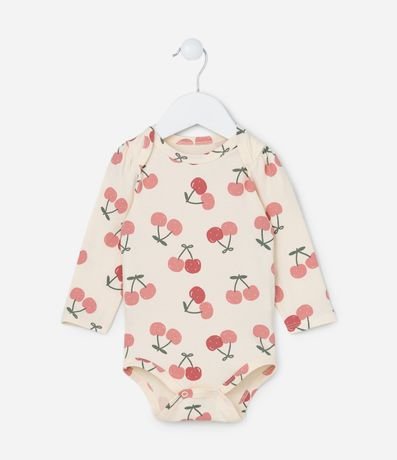Body Infantil con Estampa Cerezas - Talle 0 a 18 meses
