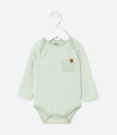 Body Infantil con Estampado Rayado - Talle 0 a 18 meses