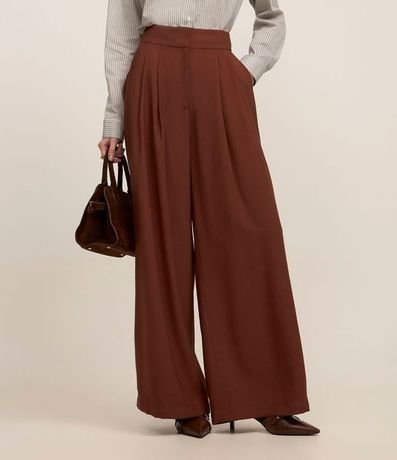 Pantalón Sastrería Wide Leg Cintura Alta con Pliegues 4