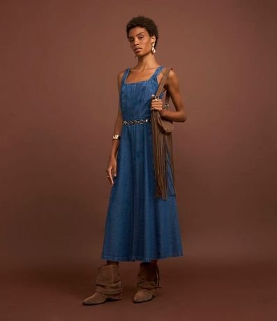 Vestido Midi en Jeans con Recorte Delanteros 6