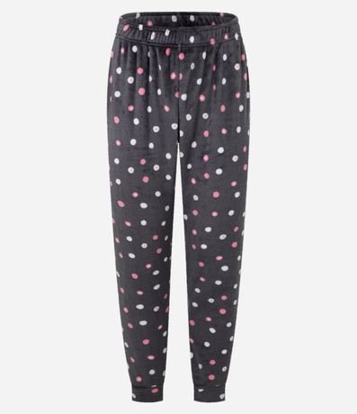 Pijama Largo en Fleece con Bordado de Gatito y Pizza 7