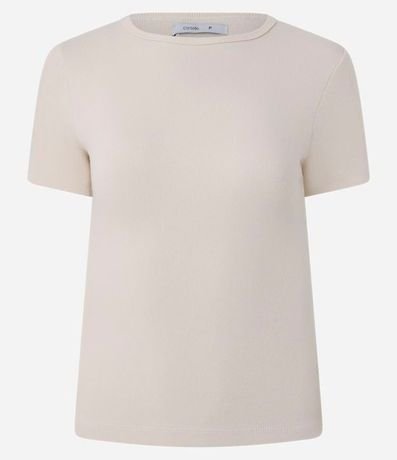 Blusa Básica Ajustada en Rib con Cuello Redondo 8