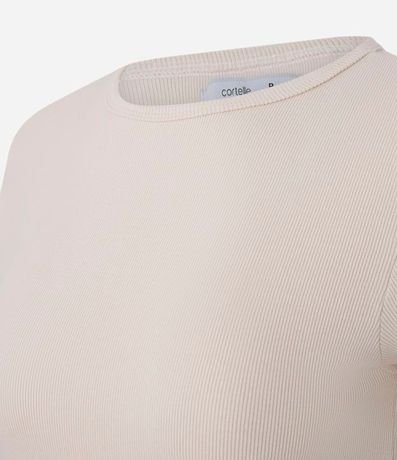 Blusa Básica Ajustada en Rib con Cuello Redondo 9