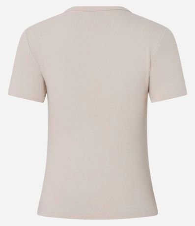 Blusa Básica Ajustada en Rib con Cuello Redondo 10