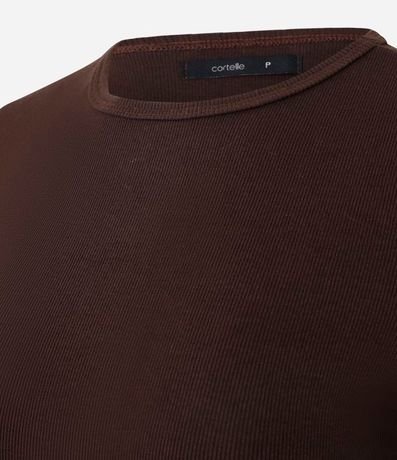 Blusa Básica Ajustada en Rib con Cuello Redondo 7