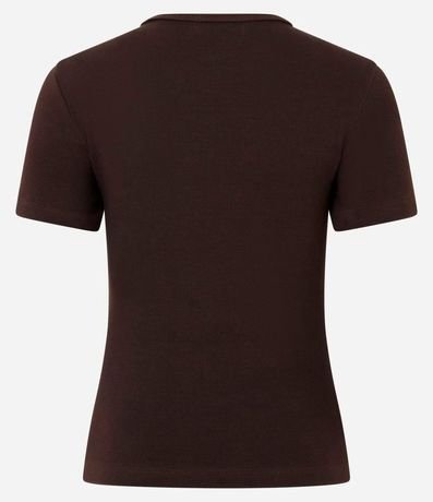 Blusa Básica Ajustada en Rib con Cuello Redondo 8