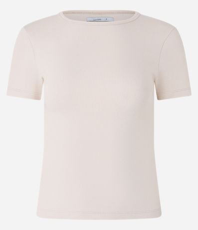 Blusa Básica Ajustada en Rib con Cuello Redondo 8