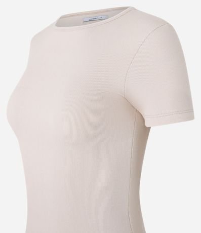 Blusa Básica Ajustada en Rib con Cuello Redondo 9