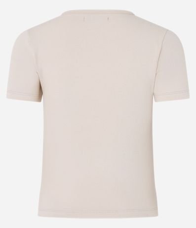 Blusa Básica Ajustada en Rib con Cuello Redondo 10