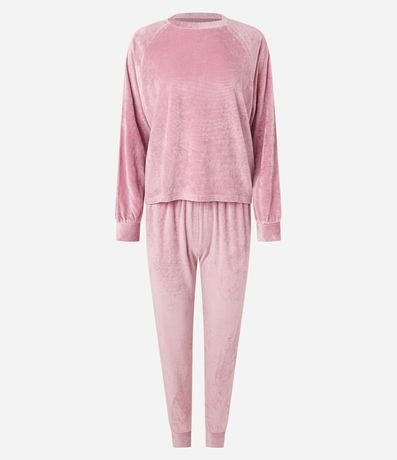 Pijama Largo en Plush con Puños Ajustados 4