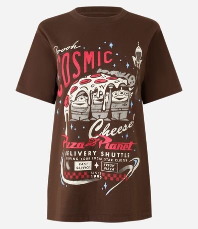 Remera Alargada en Algodón con Estampa Pizza Planet 4