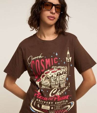 Remera Alargada en Algodón con Estampa Pizza Planet 3