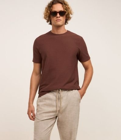 Pantalón Relaxed en Oxford de Algodón con Lazo en la Cintura 3