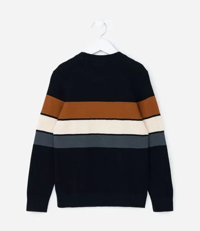Suéter Infantil Texturizado con Estampa Rayada - Talle 5 a 14 años 2