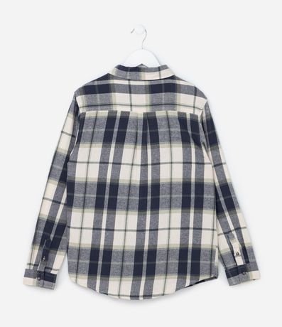 Camisa Infantil en Franela con Estampa de Cuadros - Tam  - 5 a 14 años 2