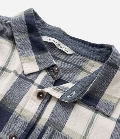 Camisa Infantil en Franela con Estampa de Cuadros - Tam  - 5 a 14 años 4