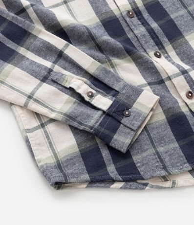 Camisa Infantil en Franela con Estampa de Cuadros - Tam  - 5 a 14 años 5