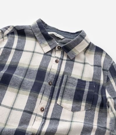 Camisa Infantil en Franela con Estampa de Cuadros - Tam  - 5 a 14 años 6