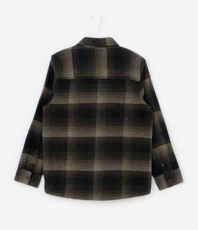 Camisa Infantil en Franela con Estampa de Cuadros - Talle 5 a 14 Años 2