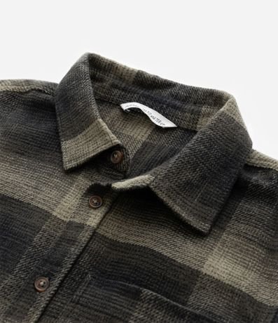 Camisa Infantil en Franela con Estampa de Cuadros - Talle 5 a 14 Años 5