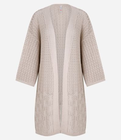 Kimono Alargado en Punto con Mix de Puntos 4
