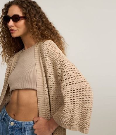 Kimono Alargado en Punto con Mix de Puntos 3