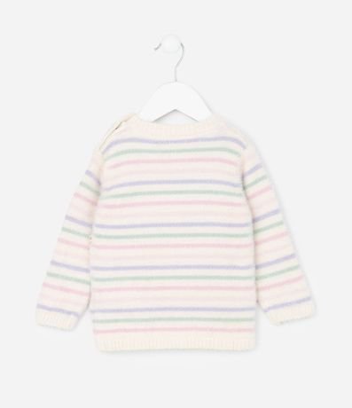 Saco Infantil en Chenille con Rayas y Corazón Bordado – Talle 0 a 18 Meses 2