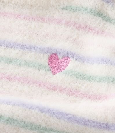 Saco Infantil en Chenille con Rayas y Corazón Bordado – Talle 0 a 18 Meses 7