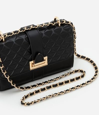 Bolsillo Pequena en PU con Asa de Cadena y Cierre en Hebilla Delantero 8