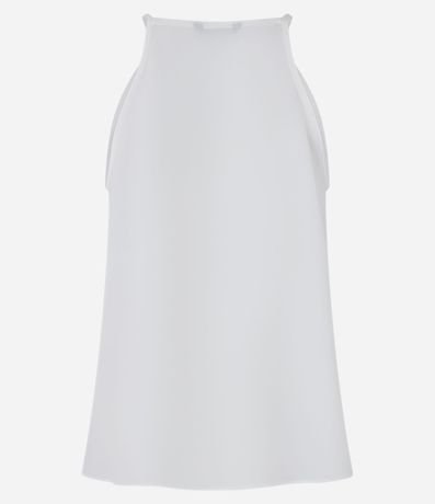 Blusa sin Manga en Crepé con Cuello Halter y Delantero Traspasada 6