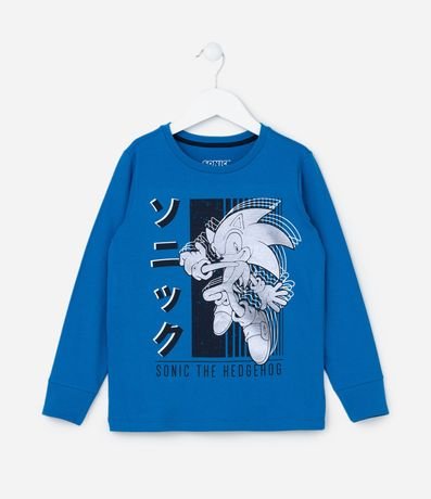 Pijama Infantil en Algodón con Estampa Sonic en Foil - Talle 5 a 14 años 2