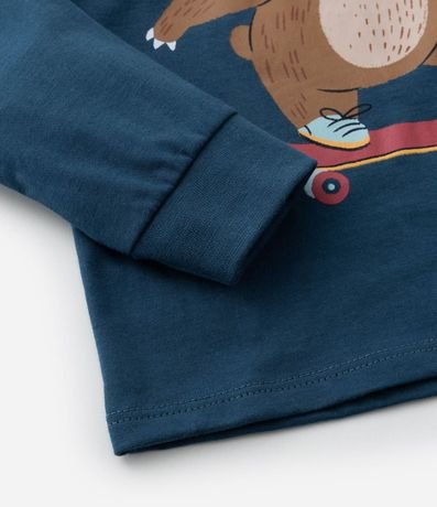 Pijama Infantil en Algodón con Estampa Osito Skatista - Talle 2 a 4 años 9