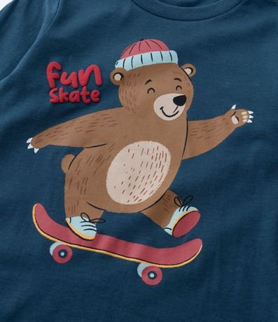 Pijama Infantil en Algodón con Estampa Osito Skatista - Talle 2 a 4 años 10