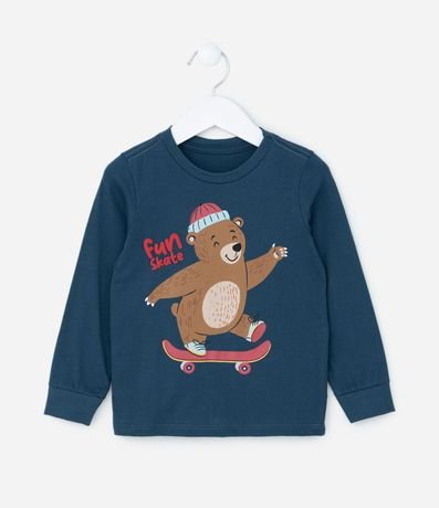 Pijama Infantil en Algodón con Estampa Osito Skatista - Talle 2 a 4 años 2