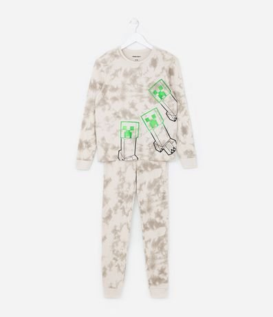 Pijama Infantil en Algodón con Estampa Minecraft - Talle 5 a 14 años