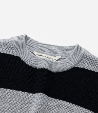 Suéter Infantil Texturizado con Estampa Rayada - Talle 5 a 14 años 4
