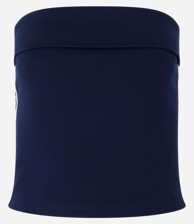 Blusa Cropped en Ponto Roma con Canesú al Frente y Rayas Laterales 4