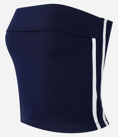 Blusa Cropped en Ponto Roma con Canesú al Frente y Rayas Laterales 5