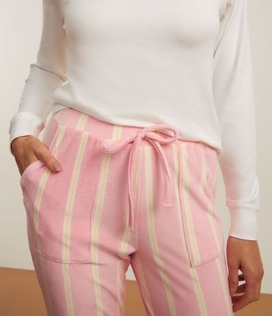 Pijama Largo en Plush con Estampa Rayas 3