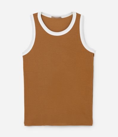 Musculosa en Rib con Detalle Contrastante Curve & Plus Size 4