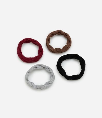 Kit 04 Elásticos para el Pelo en Tejido con Textura Vazada