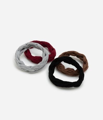 Kit 04 Elásticos para el Pelo en Tejido con Textura Vazada 2