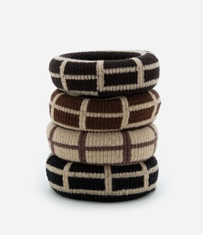 Kit 04 Gomitas para el Pelo Seamless con Estampa de Cuadros 2