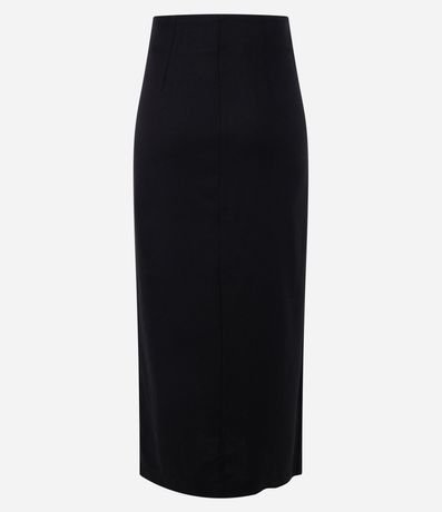 Pollera Midi en Lino con Botones Forrados Delanteros 7